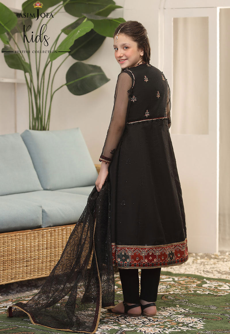 AJKF-10 EMBROIDERED ORGANZA 3 PCS