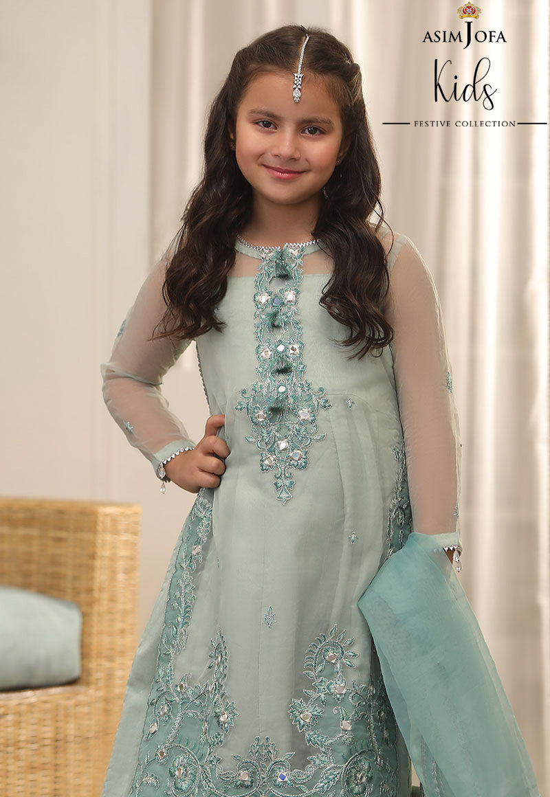 AJKF-13 EMBROIDERED ORGANZA 3 PCS