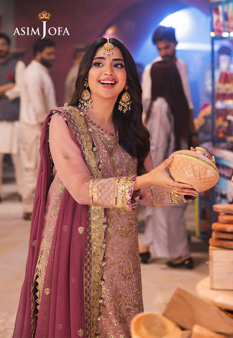AJKKD-04 EMBROIDERED CHIFFON STITCHED 2 PCS