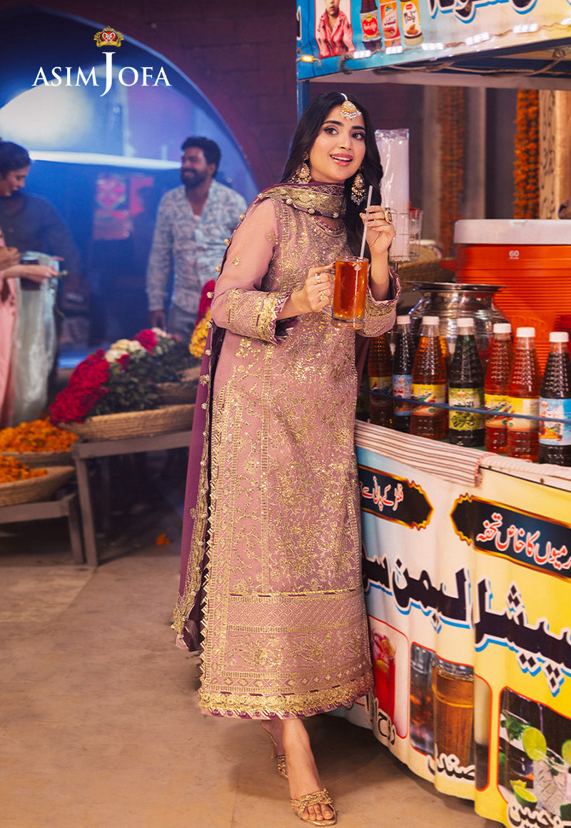 AJKKD-04 EMBROIDERED CHIFFON STITCHED 2 PCS