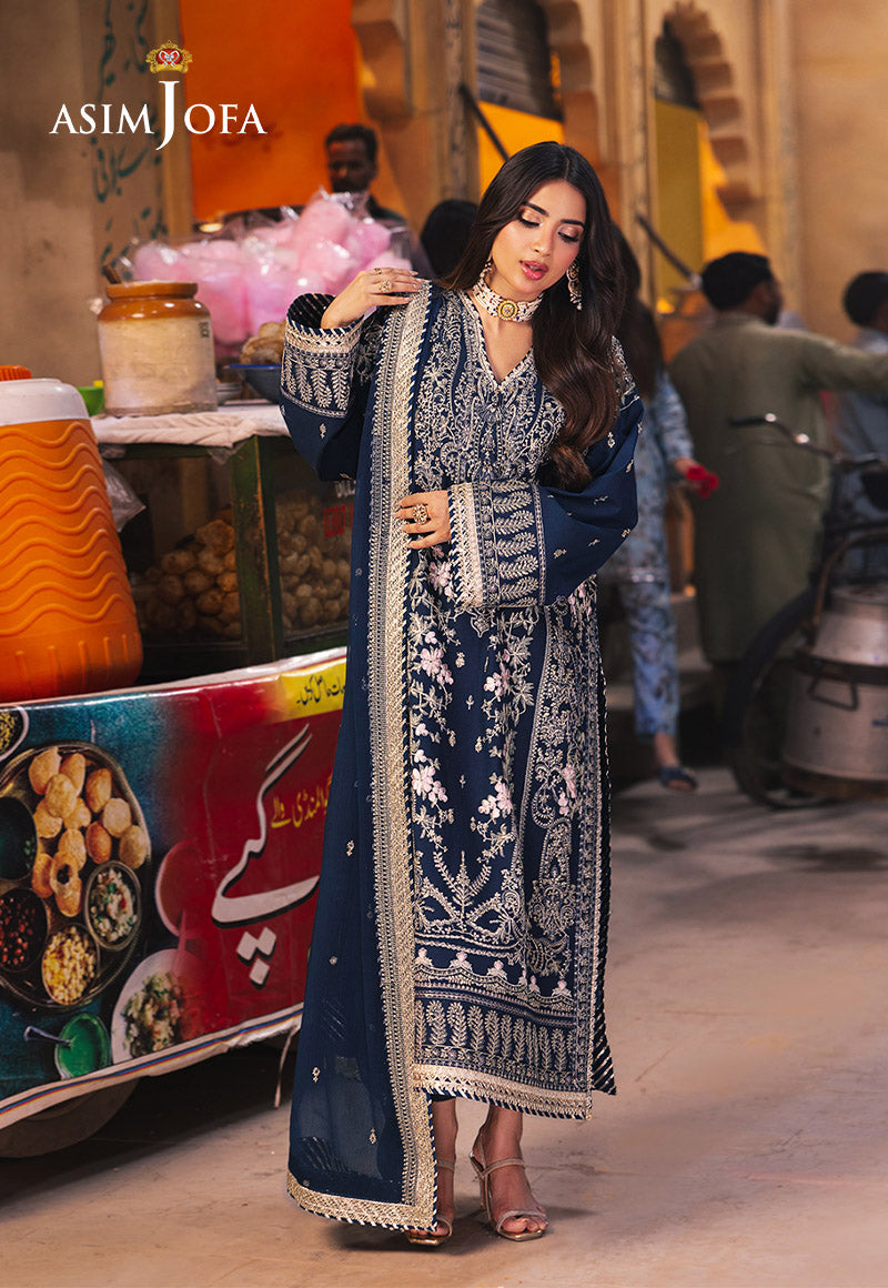 AJKKD-25-XS EMBROIDERED TWISTED SILK 3 PCS
