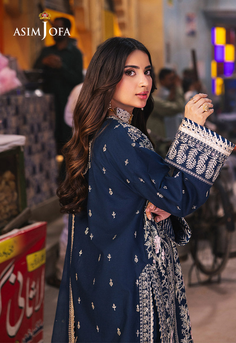 AJKKD-25-XS EMBROIDERED TWISTED SILK 3 PCS