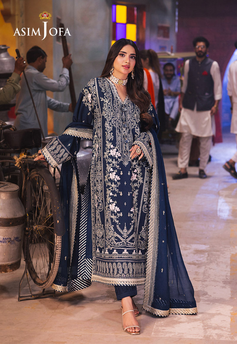 AJKKD-25-XS EMBROIDERED TWISTED SILK 3 PCS