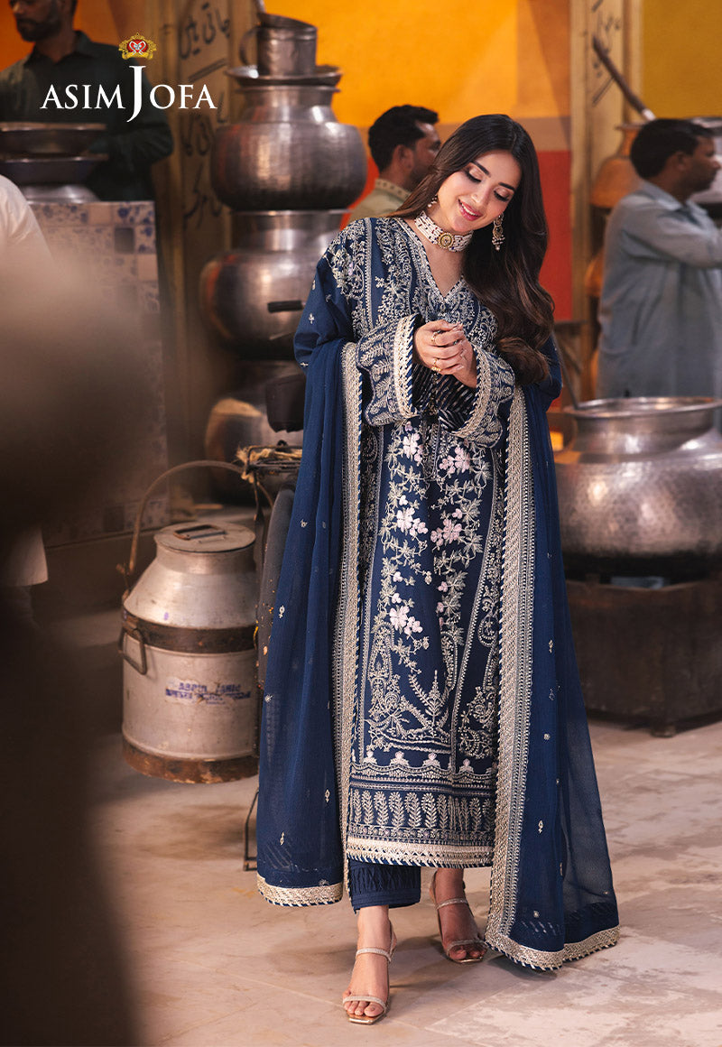 AJKKD-25-XS EMBROIDERED TWISTED SILK 3 PCS