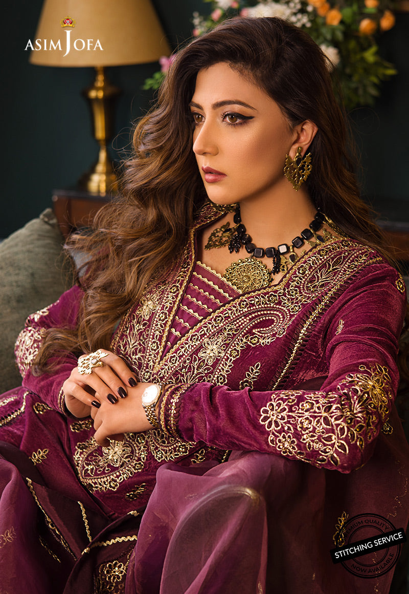 AJMR-05 EMBROIDERED VELVET 3 PCS