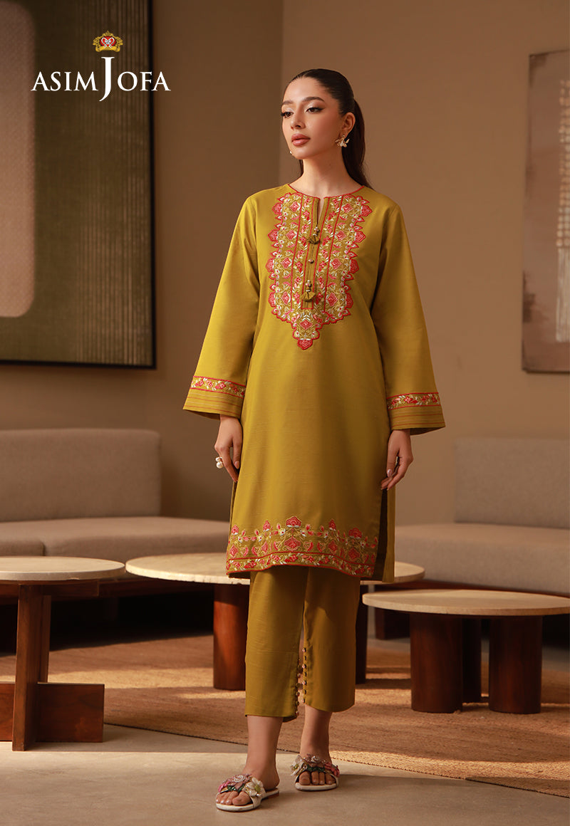 AJPB-146 EMBROIDERED SLUB RIB LAWN STITCHED 2 PCS