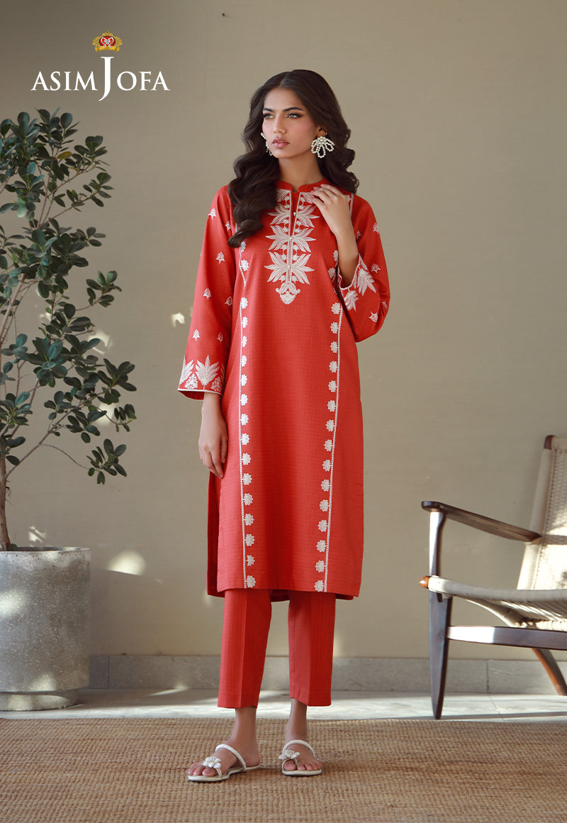 AJPB-147 EMBROIDERED LAWN CHECK STITCHED 2 PCS