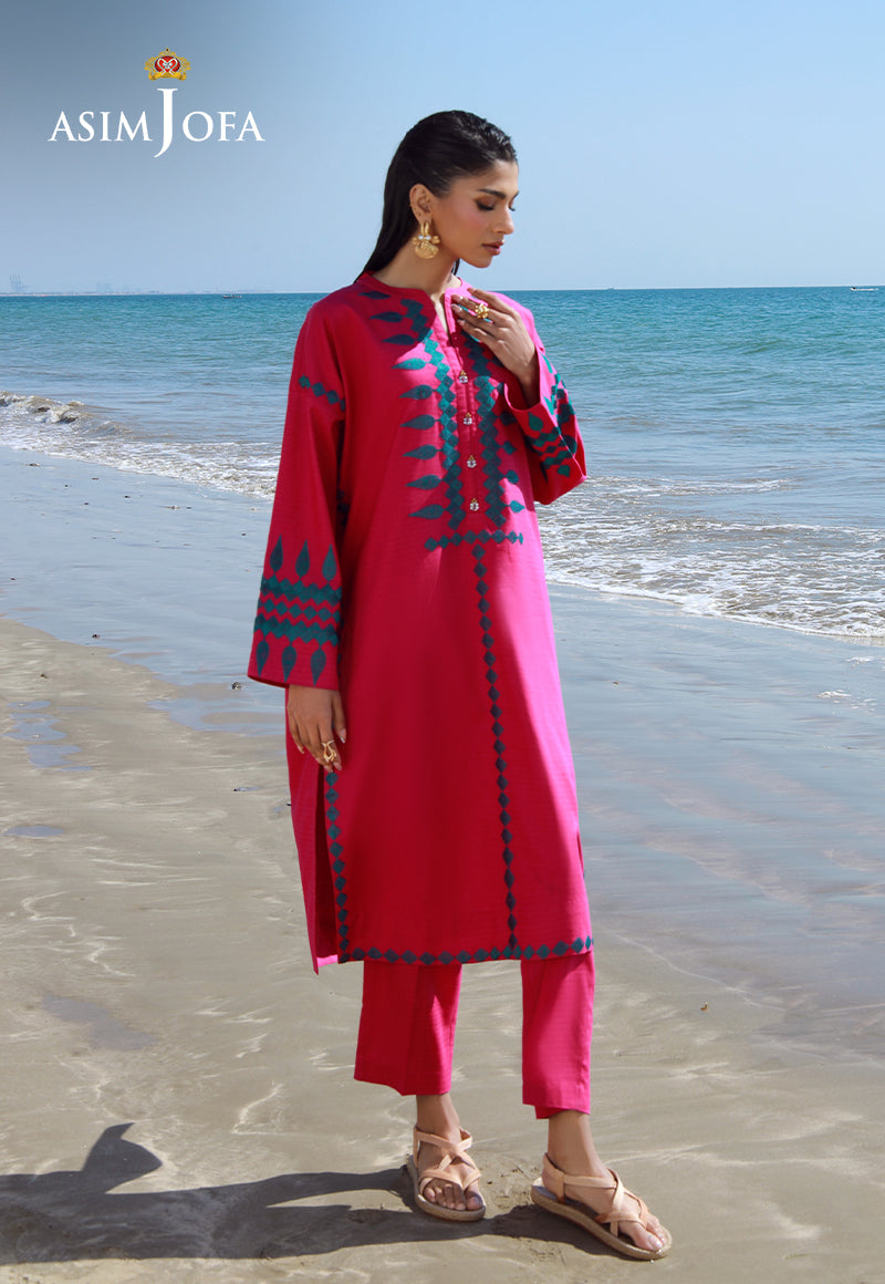 AJPB-148 EMBROIDERED LAWN CHECK STITCHED 2 PCS