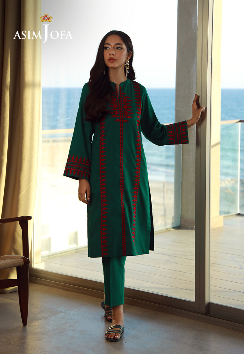 AJPB-150 EMBROIDERED LAWN CHECK STITCHED 2 PCS