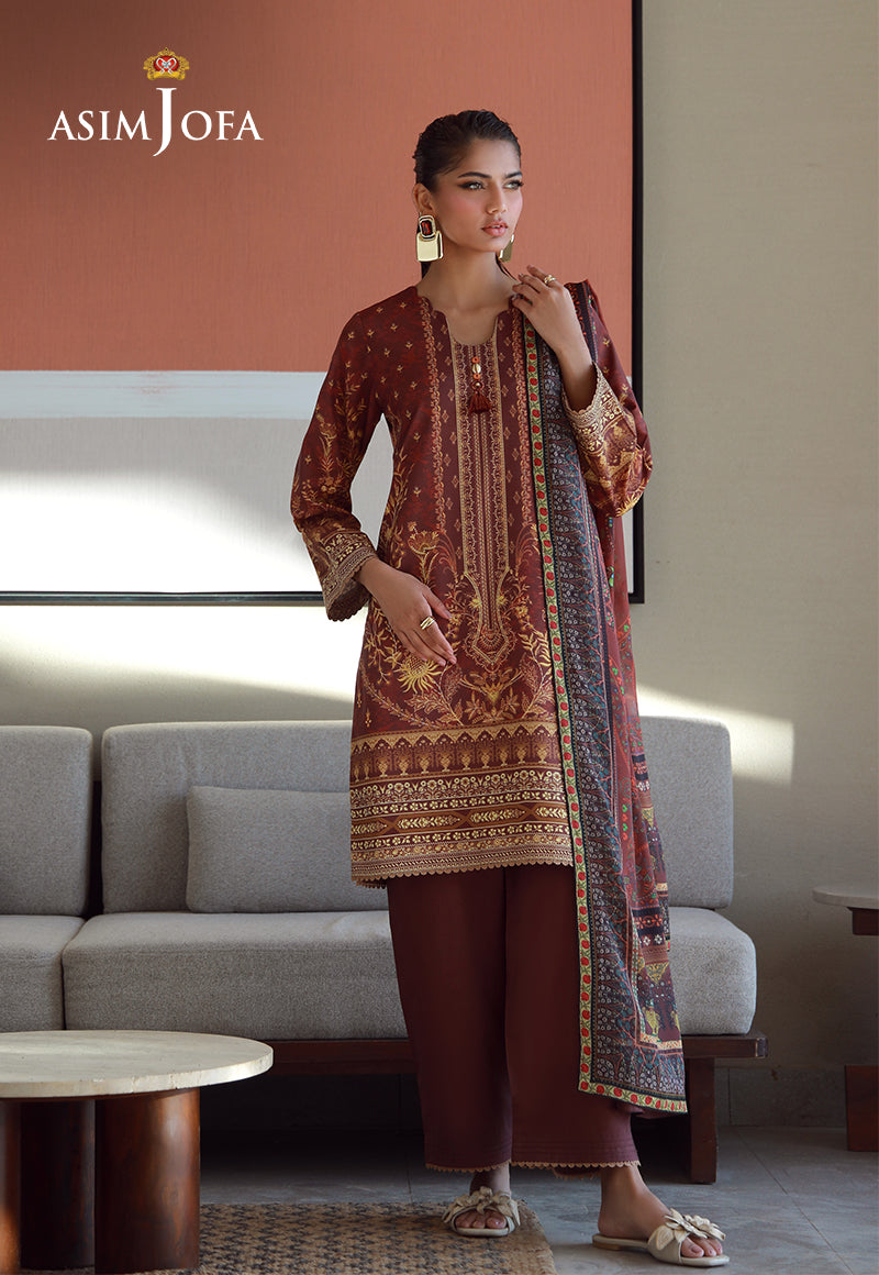 AJPB-155 PRINTED ARABIC LAWN STITCHED 3 PCS