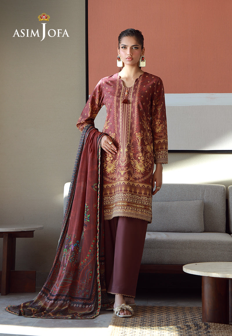 AJPB-155 PRINTED ARABIC LAWN STITCHED 3 PCS