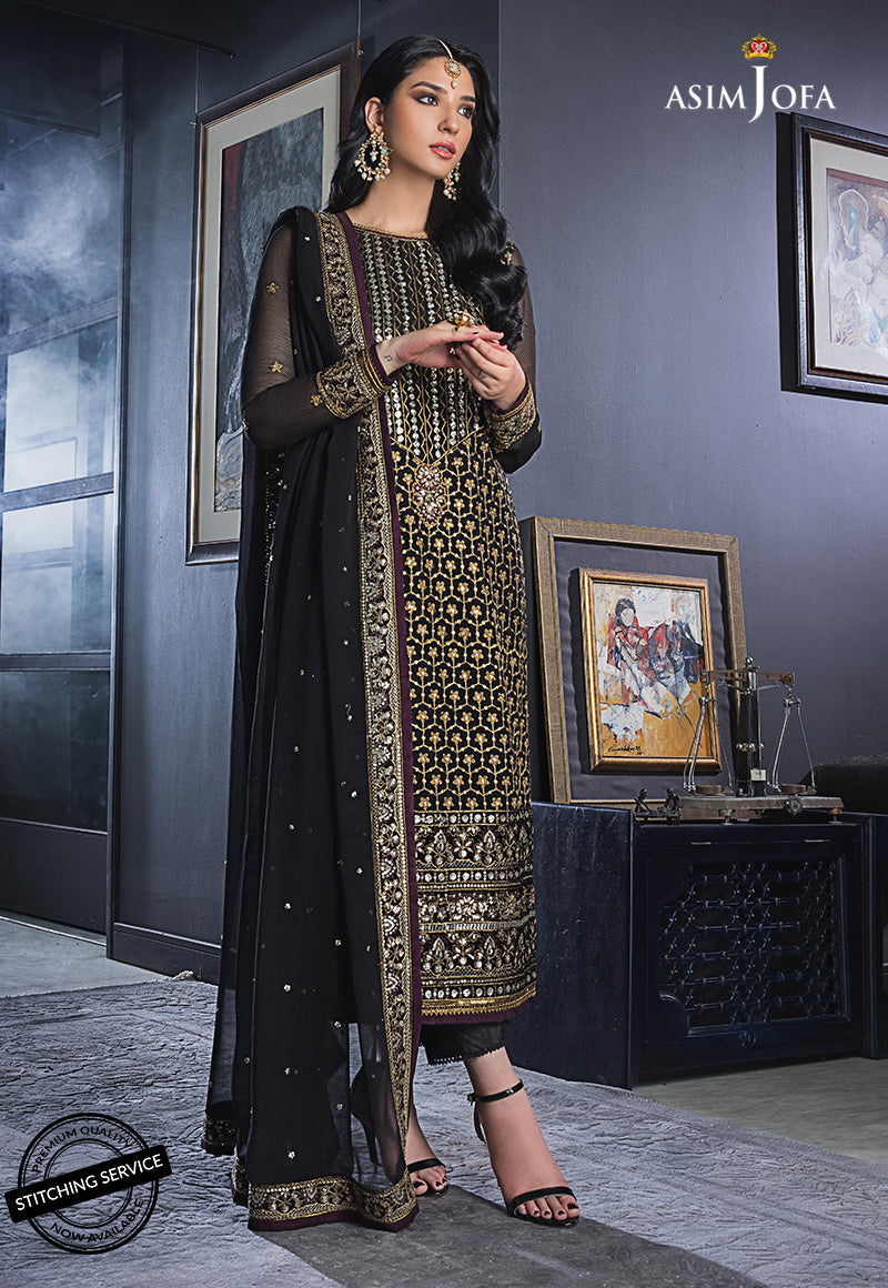 AJRE-11 EMBROIDERED CHIFFON 3 PCS