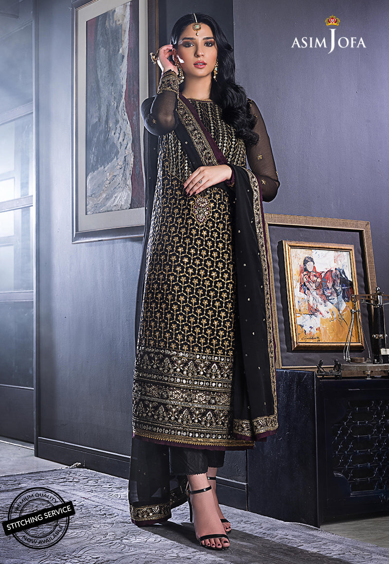 AJRE-11 EMBROIDERED CHIFFON 3 PCS