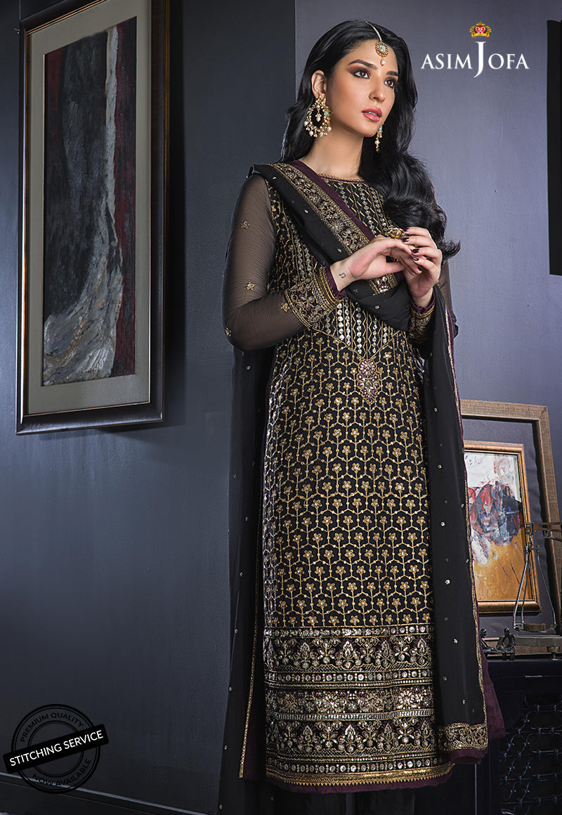 AJRE-11 EMBROIDERED CHIFFON 3 PCS
