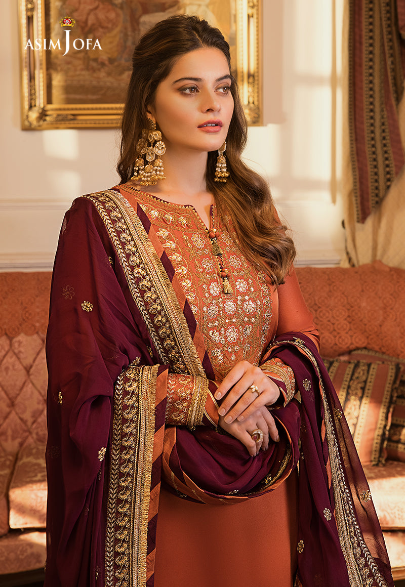 AJSM-34 EMBROIDERED CHIFFON 3 PCS