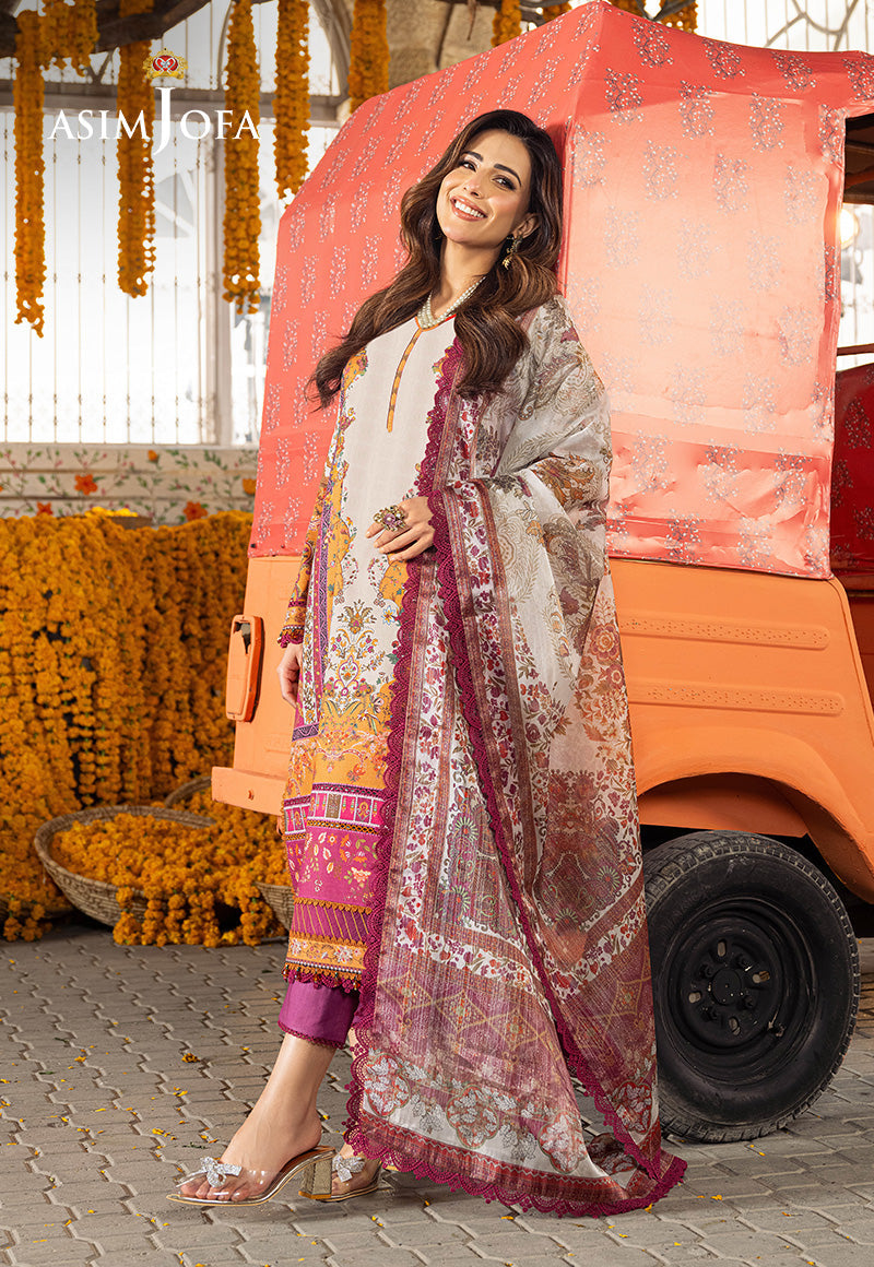 Ajso-07 Unstitched 2 Pcs Shirt Trouser