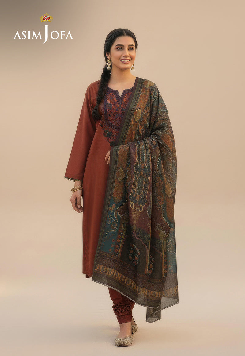 Ajso-106 Unstitched 2 Pcs Shirt Dupatta