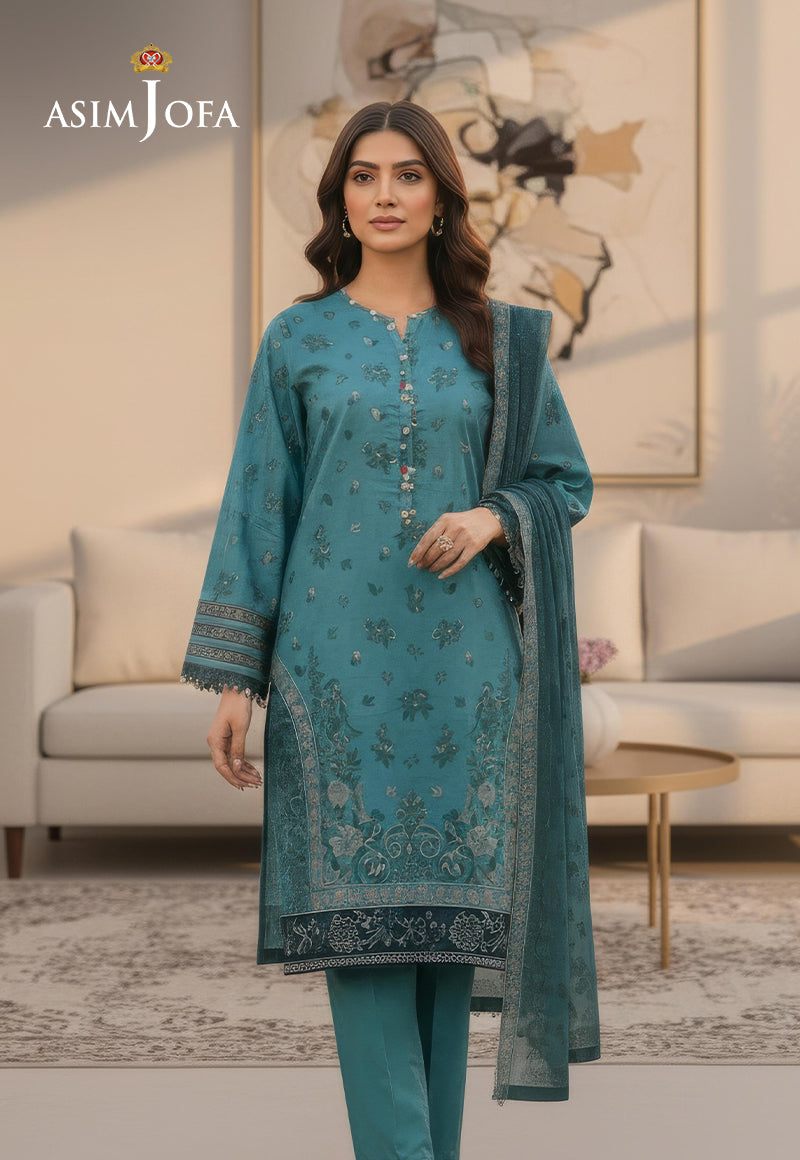 Ajso-120 Unstitched 2 Pcs Shirt Dupatta