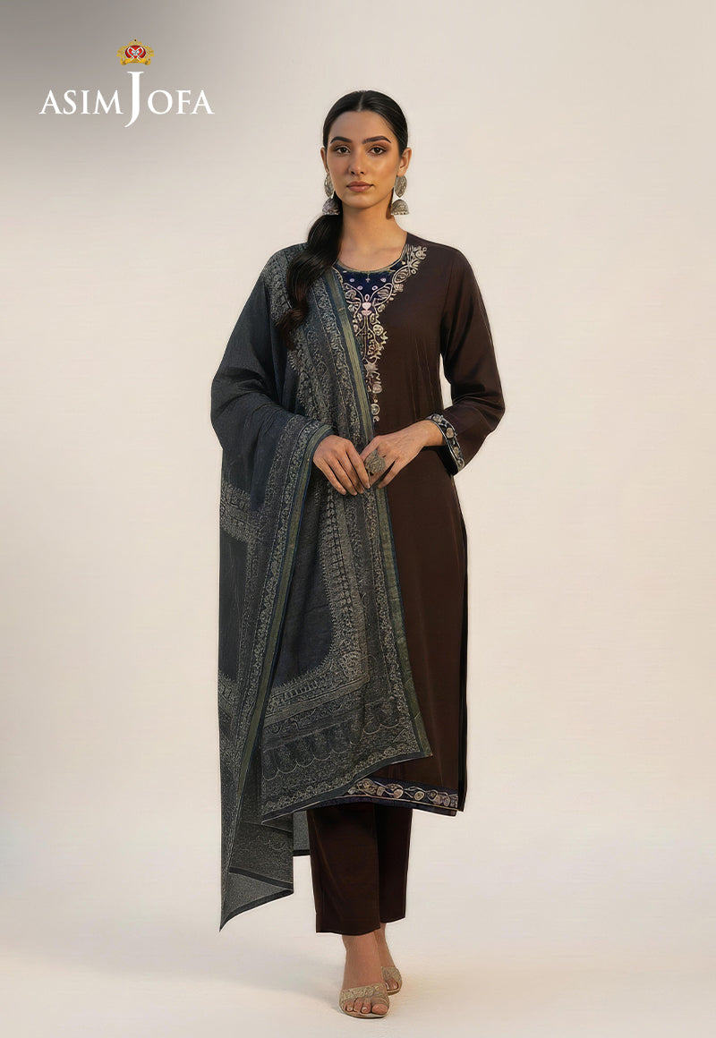 Ajso-125 Unstitched 3 Pcs Shirt Dupatta Trouser