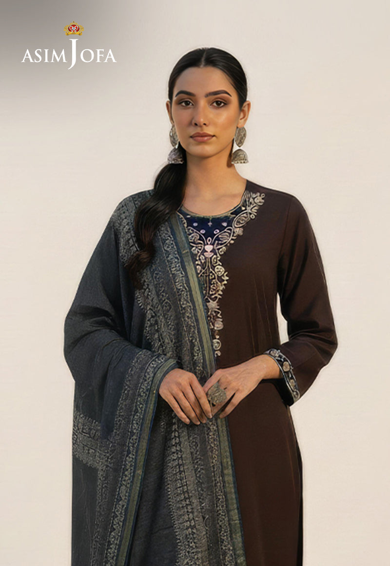 Ajso-125 Unstitched 3 Pcs Shirt Dupatta Trouser