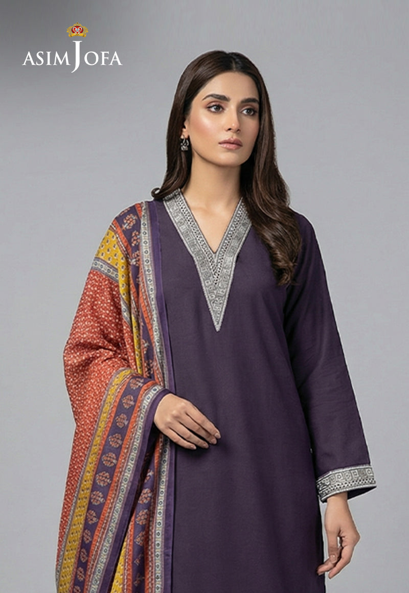 Ajso-126 Unstitched 3 Pcs Shirt Dupatta Trouser