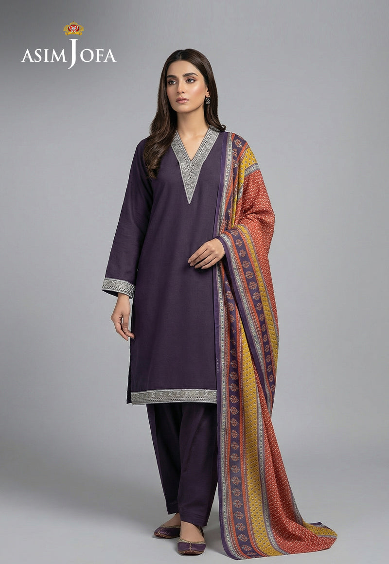 Ajso-126 Unstitched 3 Pcs Shirt Dupatta Trouser