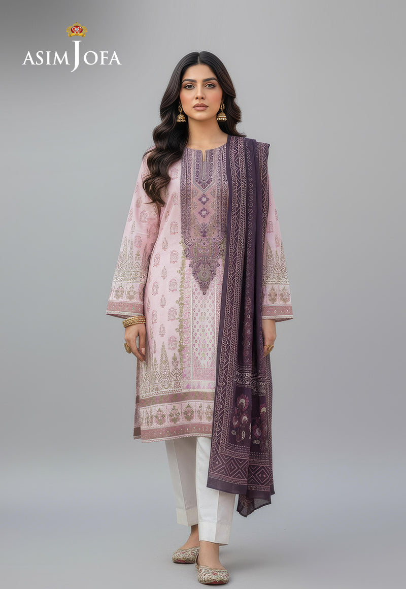 Ajso-129 Unstitched 2 Pcs Shirt Dupatta