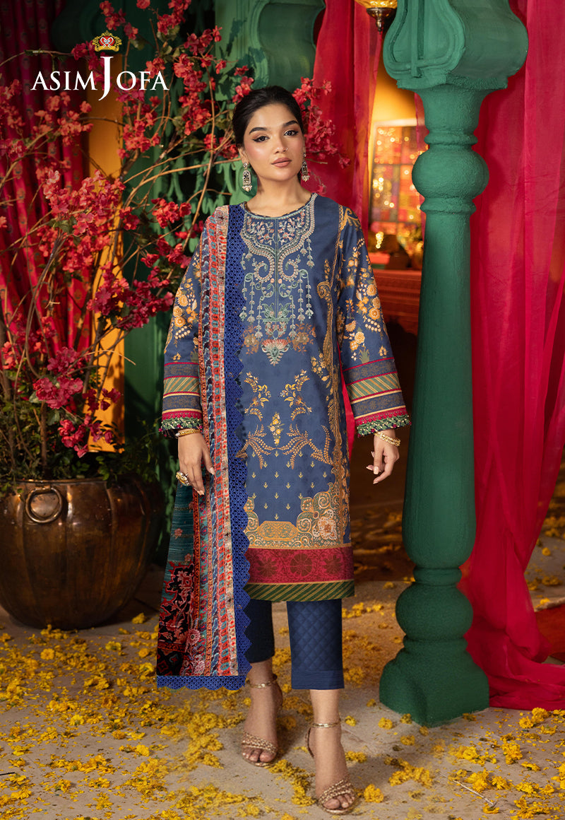 Ajso-130 Unstitched 2 Pcs Shirt Dupatta