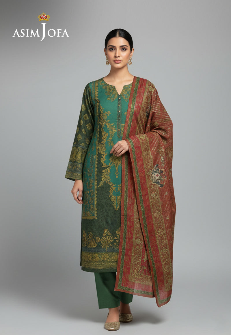Ajso-143 Unstitched 2 Pcs Shirt Dupatta