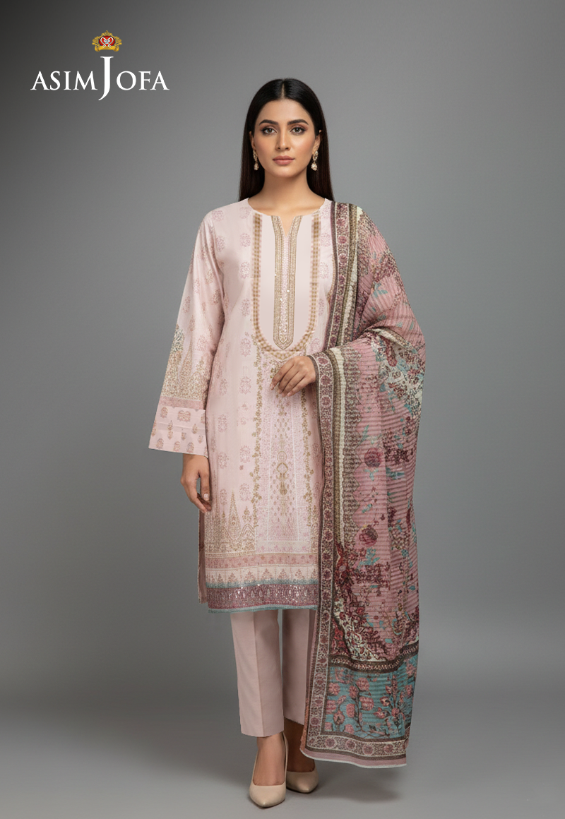 Ajso-145 Unstitched 2 Pcs Shirt Dupatta