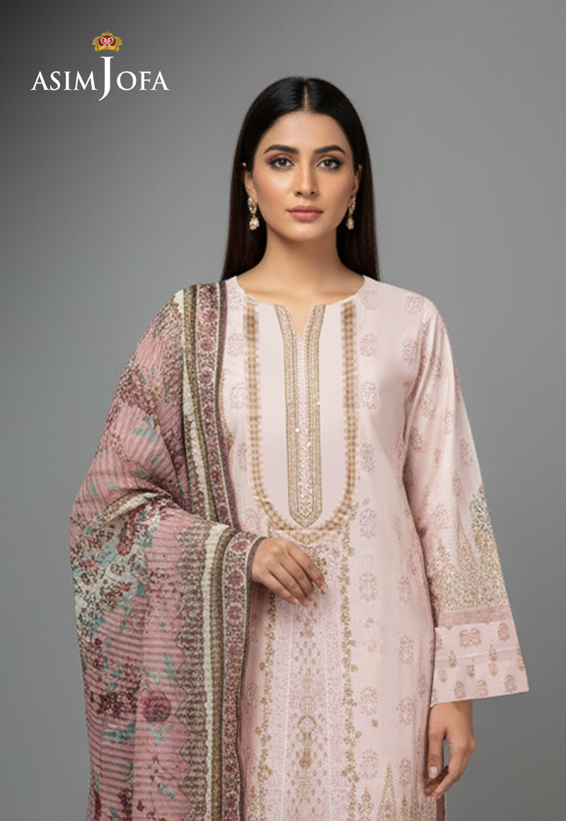 Ajso-145 Unstitched 2 Pcs Shirt Dupatta