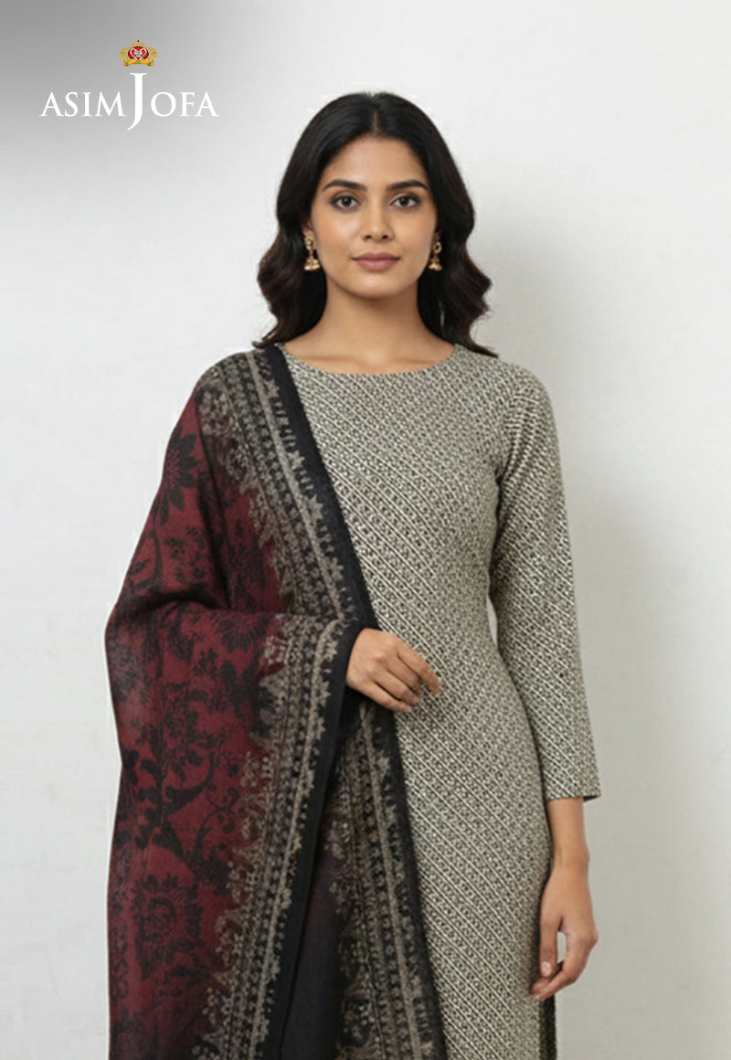 Ajso-178 Unstitched 3 Pcs Shirt Dupatta Trouser