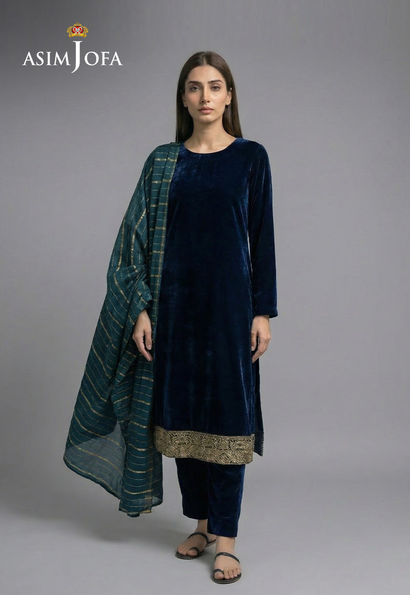 Ajso-191 Unstitched 3 Pcs Shirt Dupatta Trouser