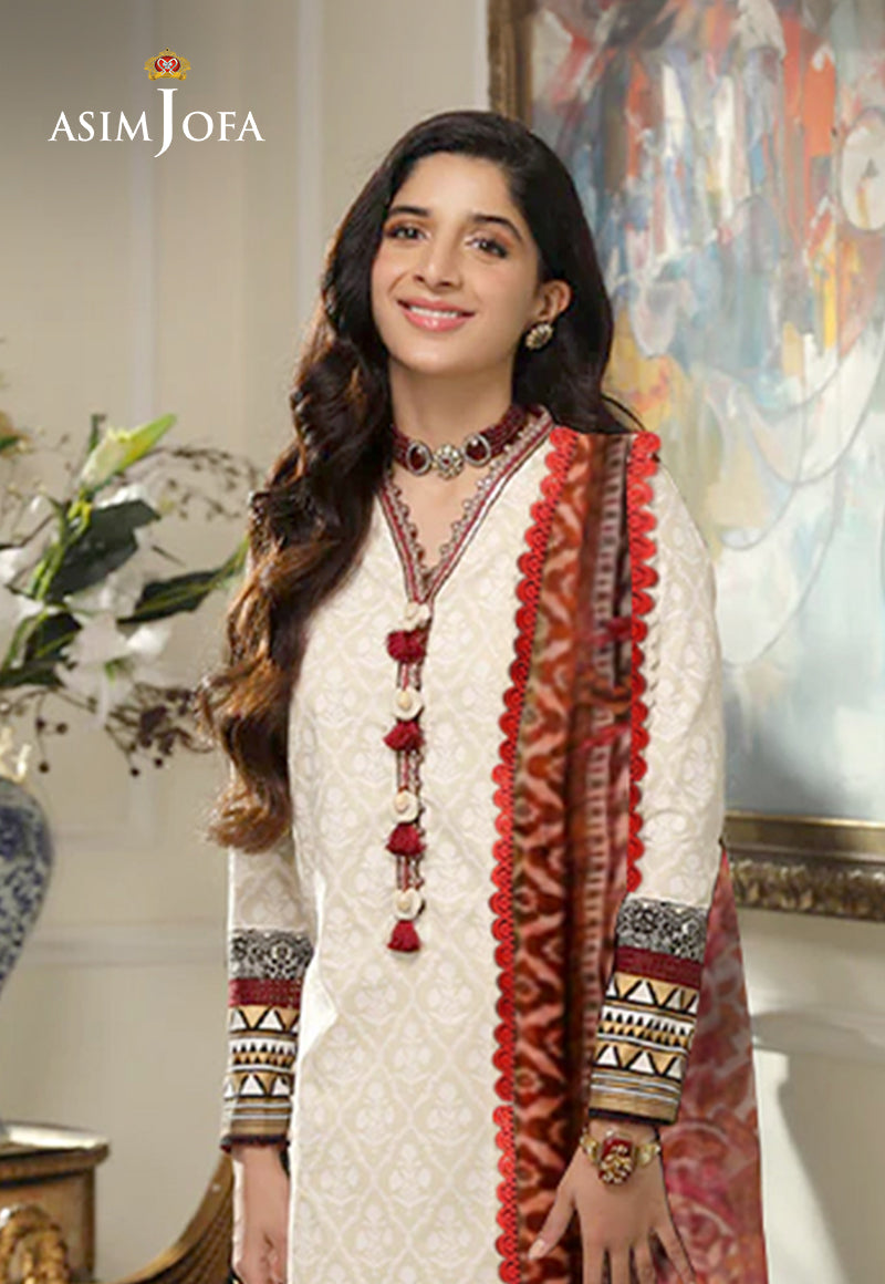 Ajso-193 Unstitched 3 Pcs Shirt Dupatta Trouser