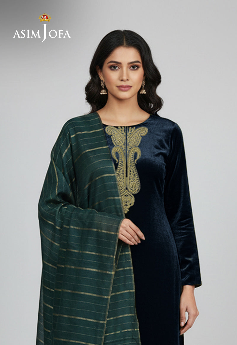 Ajso-199 Unstitched 3 Pcs Shirt Dupatta Trouser