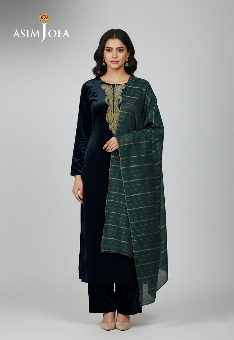 Ajso-199 Unstitched 3 Pcs Shirt Dupatta Trouser