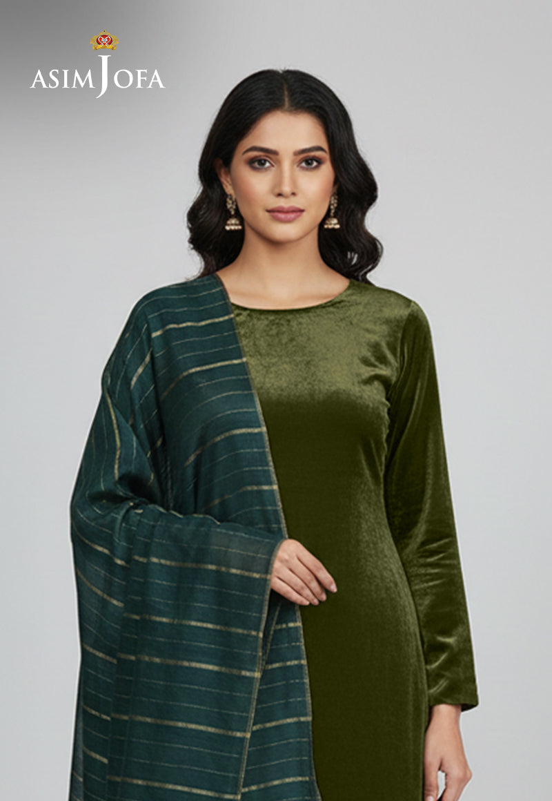 Ajso-201 Unstitched 3 Pcs Shirt Dupatta Trouser