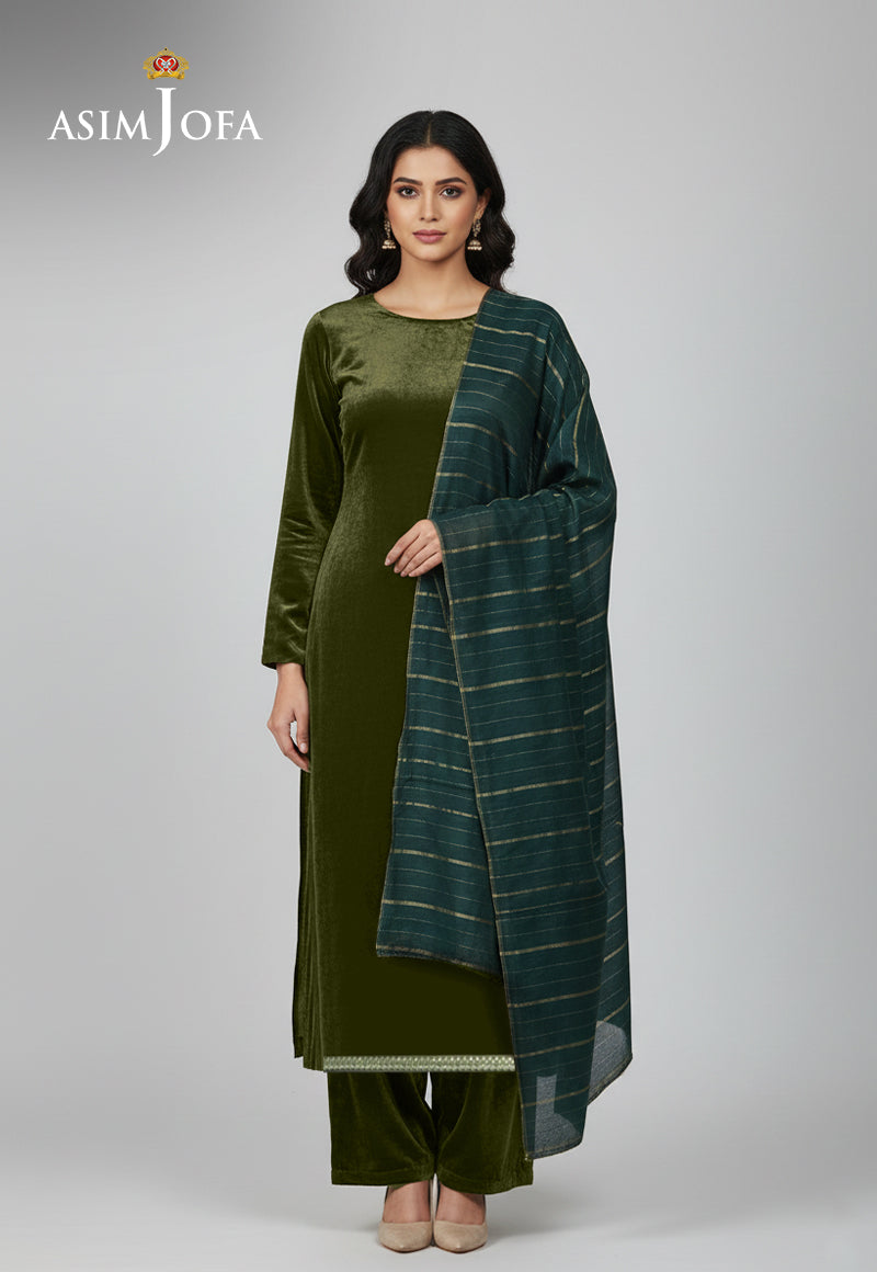 Ajso-201 Unstitched 3 Pcs Shirt Dupatta Trouser