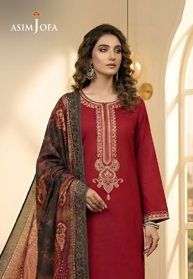 Ajso-208 Unstitched 3 Pcs Shirt Dupatta Trouser