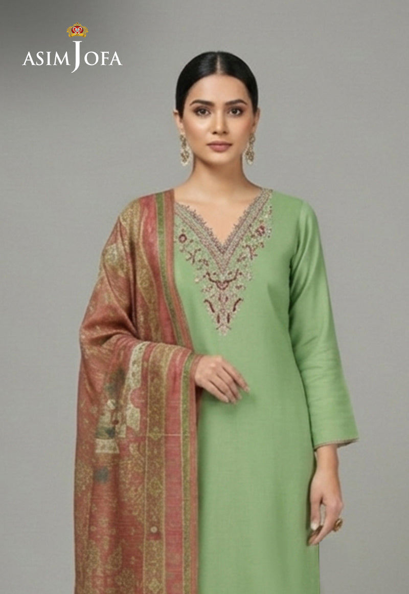 Ajso-210 Unstitched 3 Pcs Shirt Dupatta Trouser