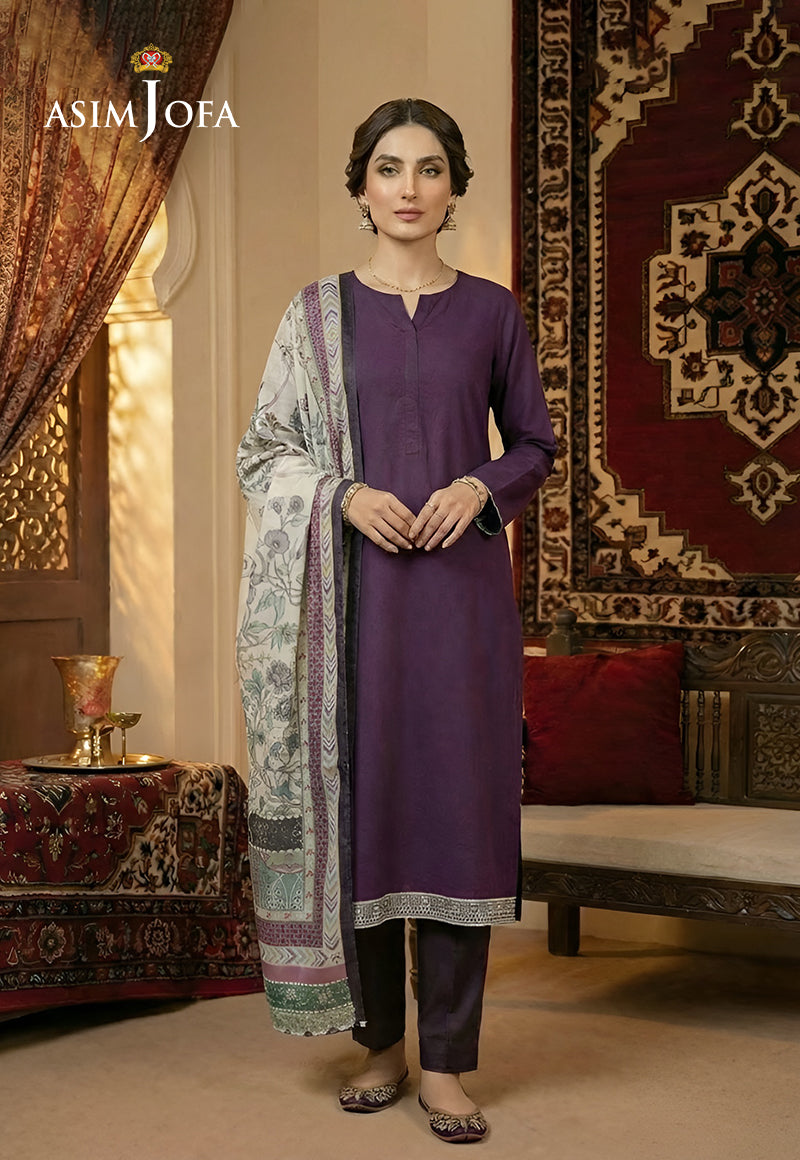 Ajso-211 Unstitched 3 Pcs Shirt Dupatta Trouser