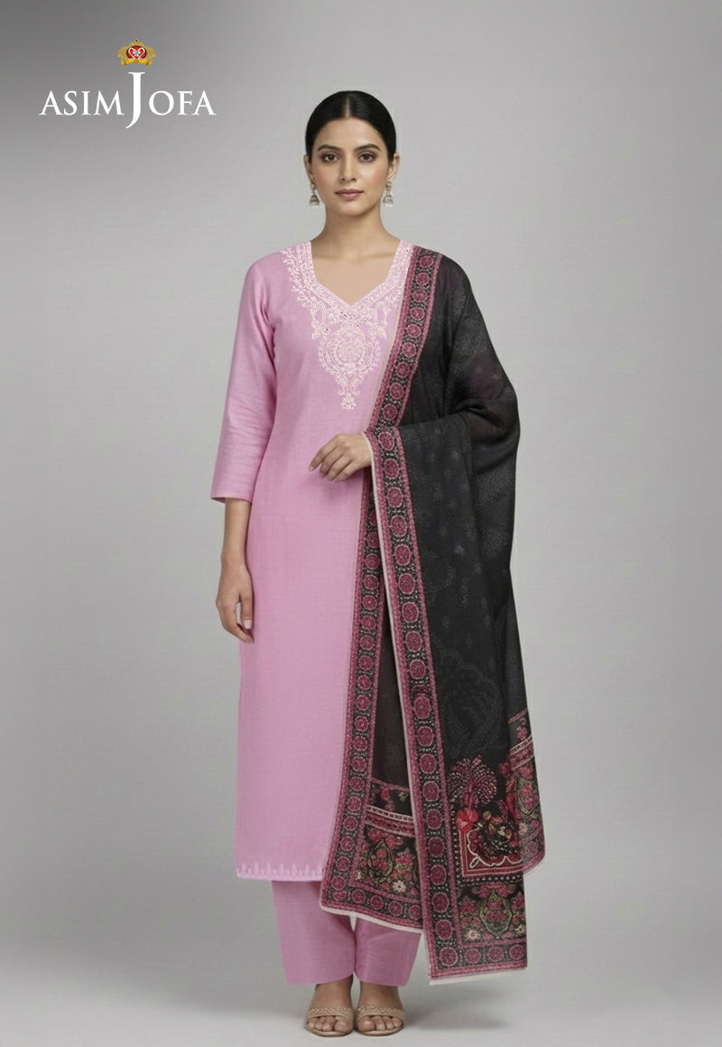 Ajso-216 Unstitched 3 Pcs Shirt Dupatta Trouser