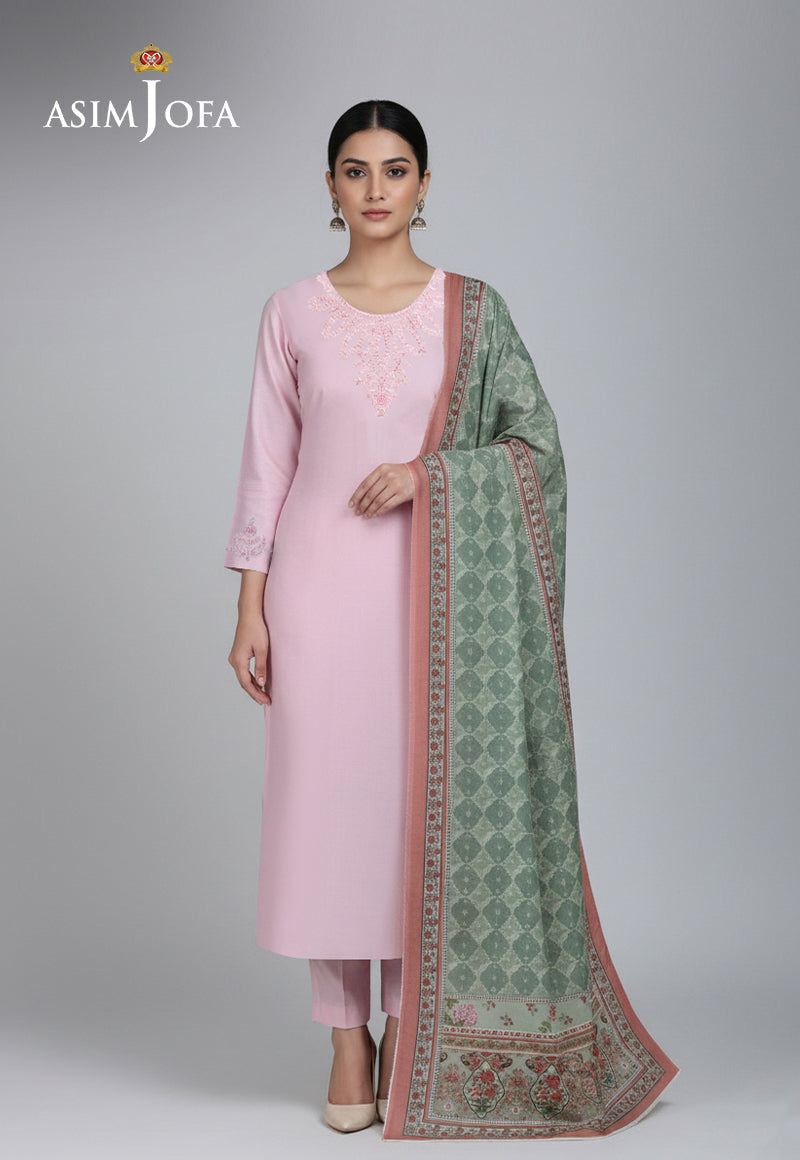 Ajso-219 Unstitched 3 Pcs Shirt Dupatta Trouser