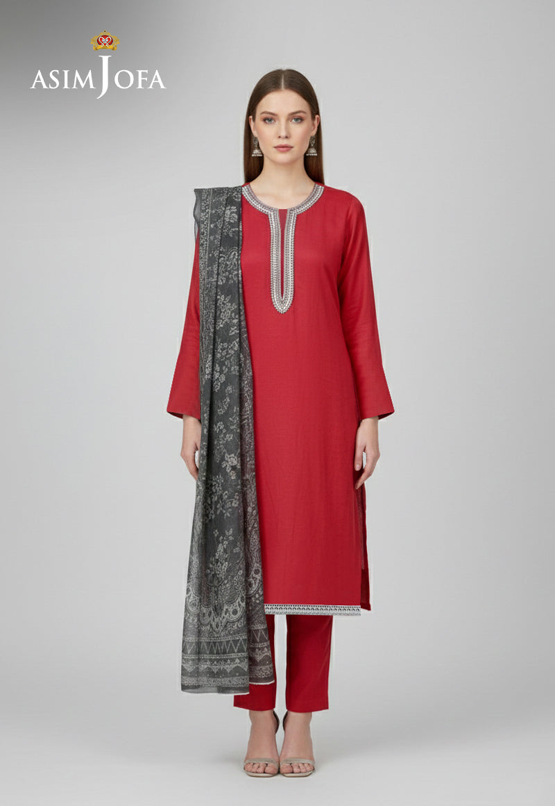 Ajso-221 Unstitched 3 Pcs Shirt Dupatta Trouser