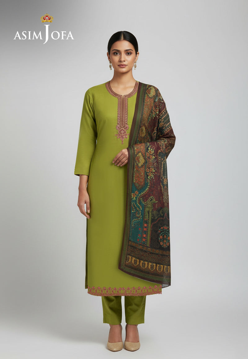 Ajso-222 Unstitched 3 Pcs Shirt Dupatta Trouser
