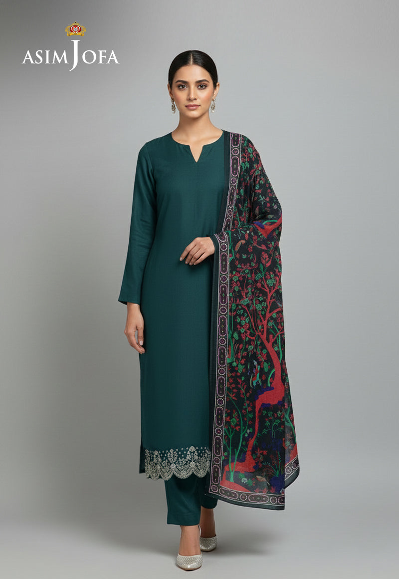 Ajso-224 Unstitched 3 Pcs Shirt Dupatta Trouser