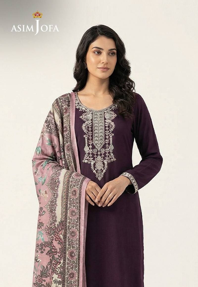 Ajso-228 Unstitched 3 Pcs Shirt Dupatta Trouser
