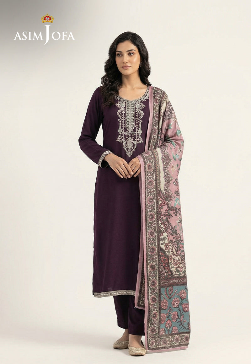 Ajso-228 Unstitched 3 Pcs Shirt Dupatta Trouser
