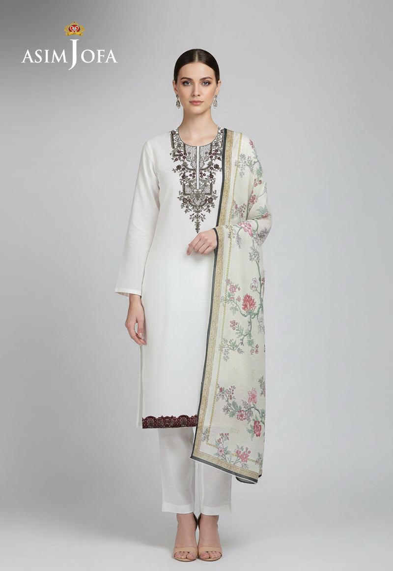AJSO-229 Unstitched 3 Pcs Shirt Dupatta Trouser