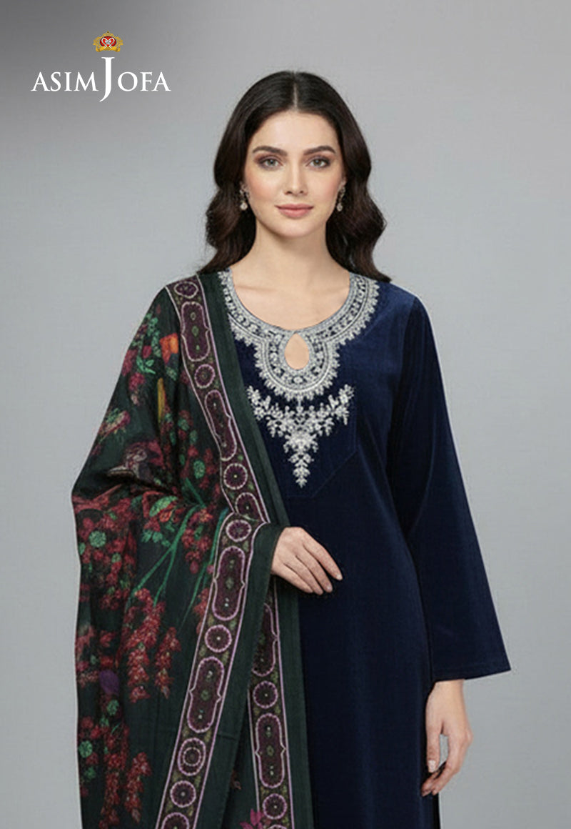 Ajso-230 Unstitched 3 Pcs Shirt Dupatta Trouser